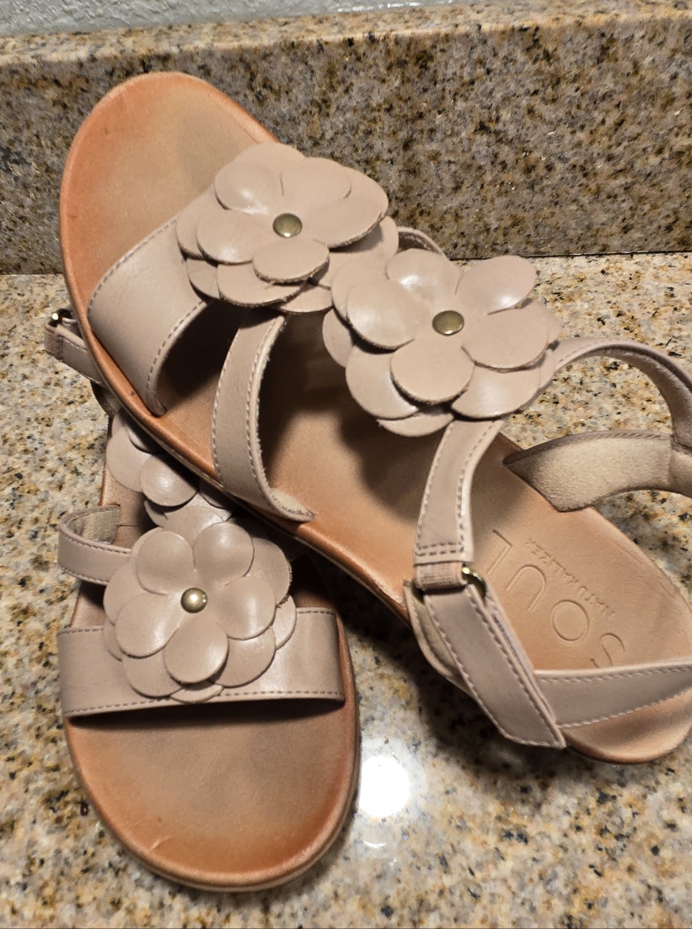 SOUL Naturalizer Mauve Floral Strap Sandals